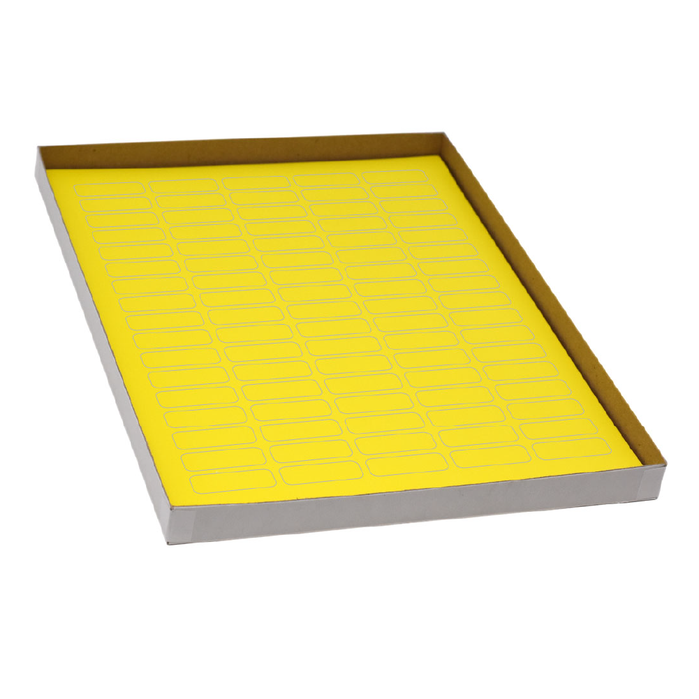 Label Sheets, Cryo, 33x13mm, for 1.5-2mL Tubes, 20 Sheets, 85 Labels per Sheet, Yellow