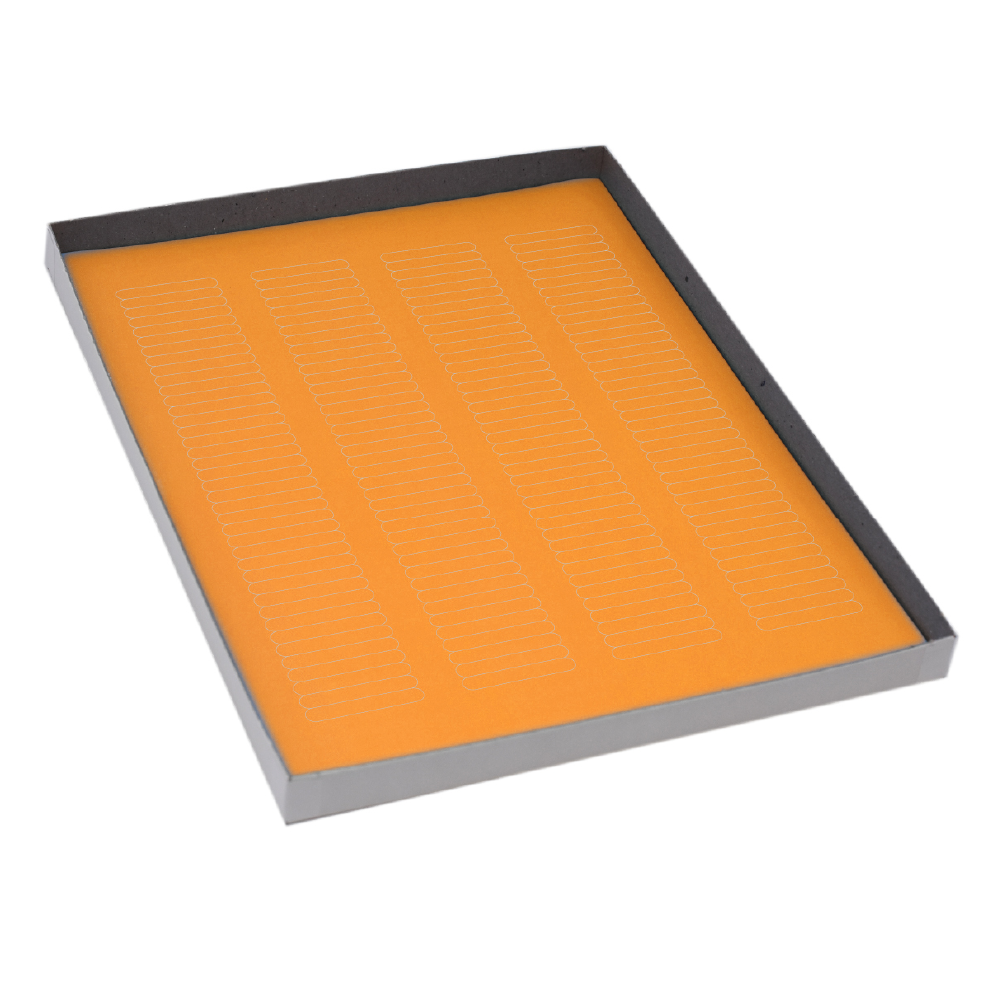 Label Sheets, Cryo, 38x6mm, for Microplates, 20 Sheets, 156 Labels per Sheet, Orange