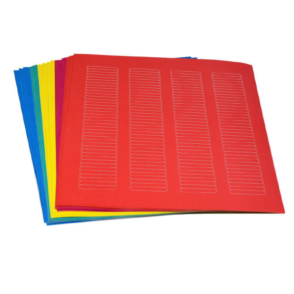 Label Sheets, Cryo, 38x6mm, for Microplates, Assorted Colors (780 labels in blue, green, violet, red and yellow)