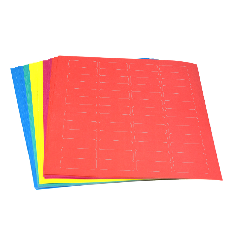 Label Sheets, Cryo, 43x19mm, for Cryovials, Assorted Colors (260 labels in blue, green, violet, red and yellow)