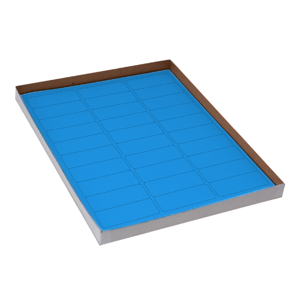 Label Sheets, Cryo, 67x25mm, for Racks and Boxes, 20 Sheets, 30 Labels per Sheet, Blue