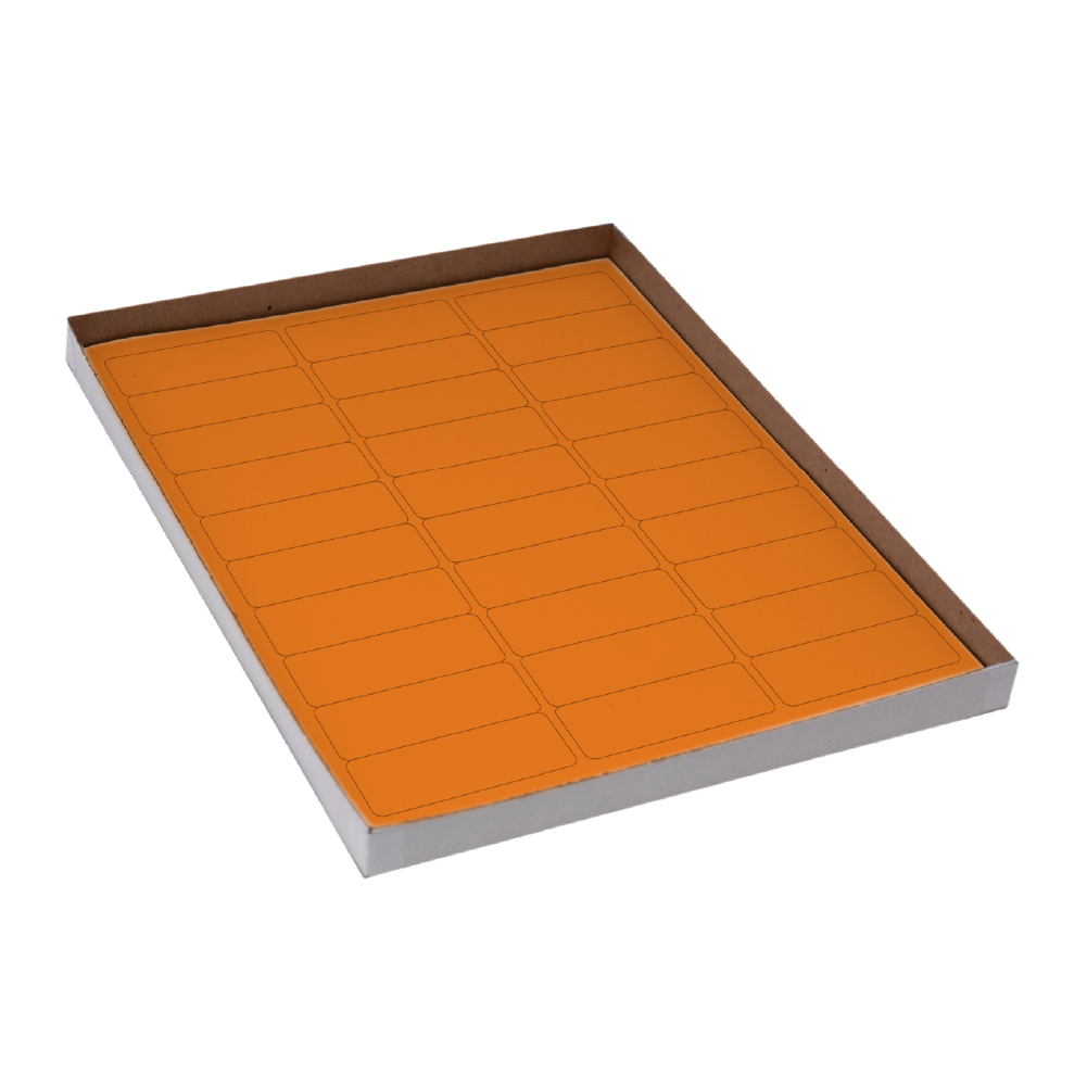Label Sheets, Cryo, 67x25mm, for Racks and Boxes, 20 Sheets, 30 Labels per Sheet, Orange