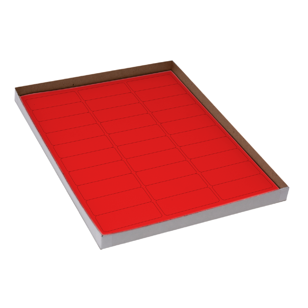 Label Sheets, Cryo, 67x25mm, for Racks and Boxes, 20 Sheets, 30 Labels per Sheet, Red
