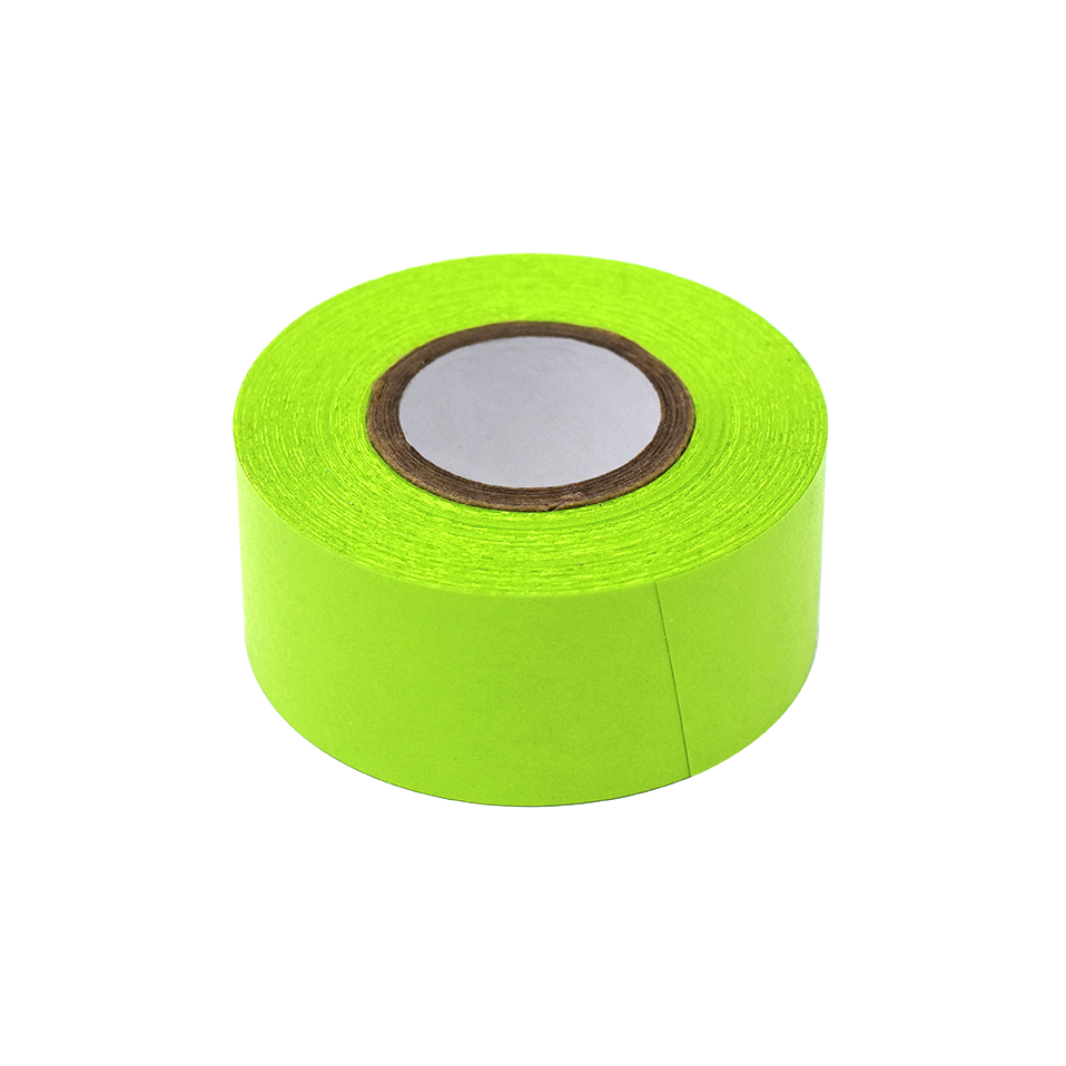 Labeling Tape, 1" x 500" per Roll, 3 Rolls/Box, Chartreuse