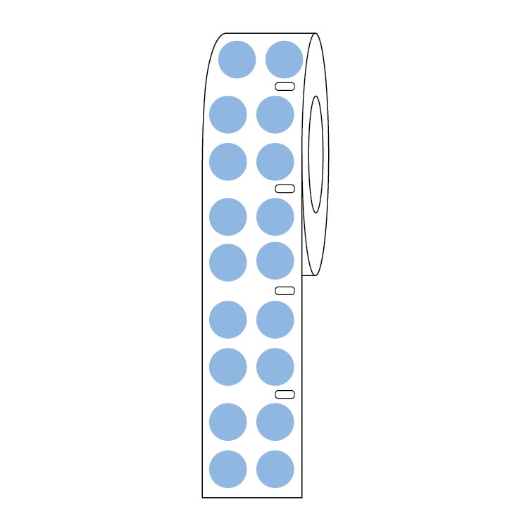 Label Roll, Cryo, Direct Thermal, 13mm Dots, for 2.0mL Tubes, Blue