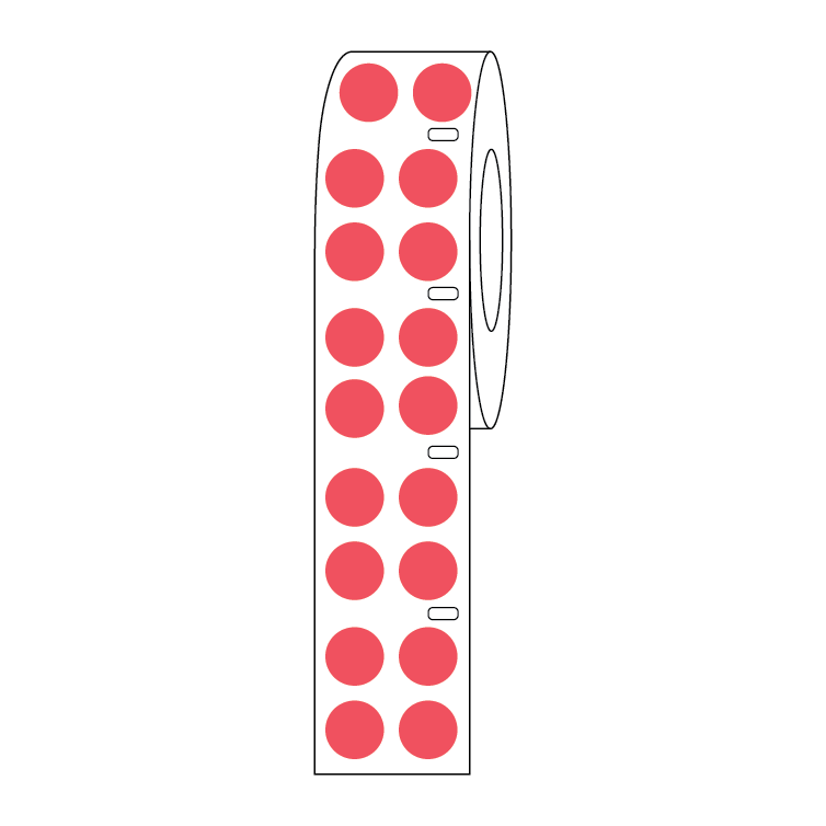 Label Roll, Cryo, Direct Thermal, 13mm Dots, for 2.0mL Tubes, Red