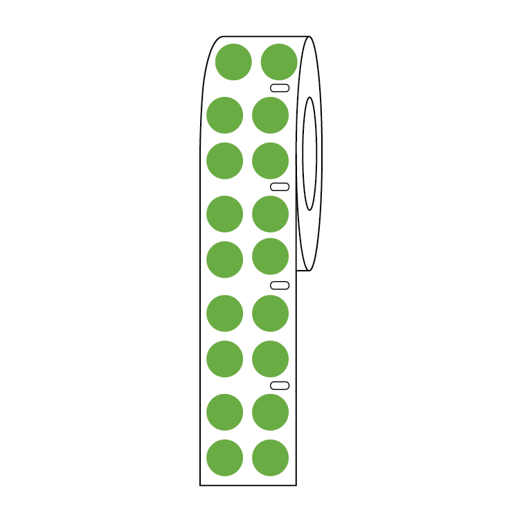 Label Roll, Cryo, Direct Thermal, 9.5mm Dots, for 1.5mL Tubes, Green