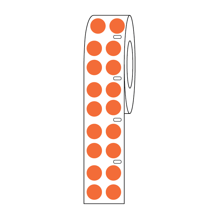 Label Roll, Cryo, Direct Thermal, 9.5mm Dots, for 1.5mL Tubes, Orange