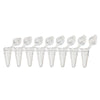 DiamondLink 0.1mL 8-Strip Tubes, Low-Profile, with Individually-Attached Flat Caps, Clear