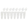 DiamondLink 0.2mL 8-Strip Tubes, with Individually-Attached Flat Caps, Clear