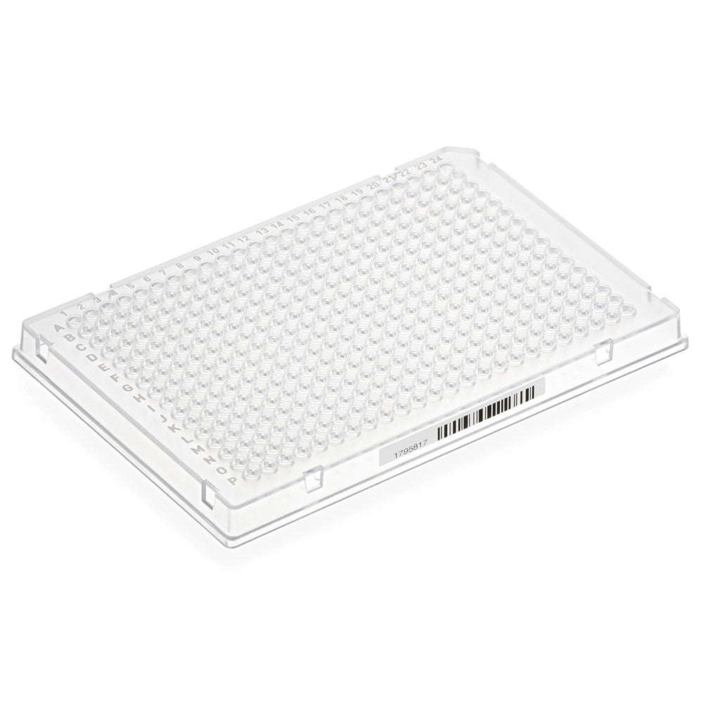 Special Order - Diamond Shell 384-well PCR plate, A24 single notch, Clear PC frame and PP wells, barcoded