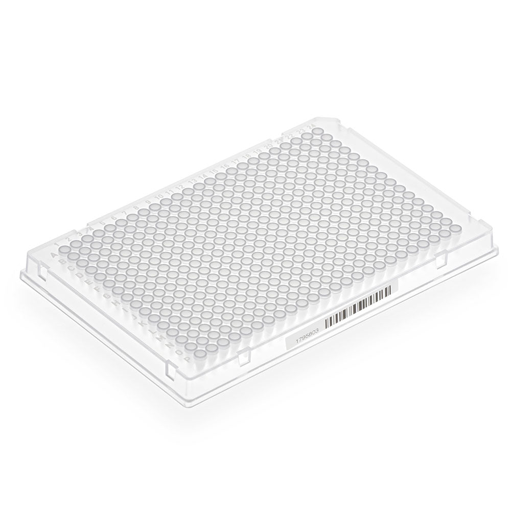 Special Order - Diamond Shell 384-well PCR plate, A24 single notch, Clear PC frame and White PP wells, barcoded