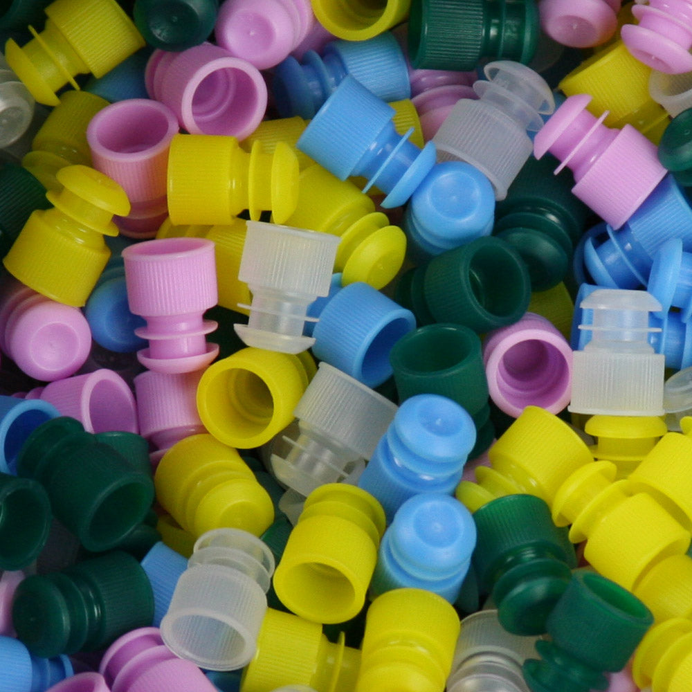 CapTrack Flange Plug Cap, 13mm, Clear, 1000/Bag