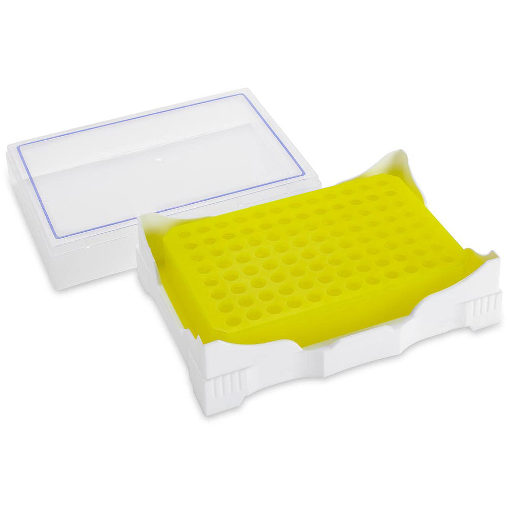 PCR Cold Work Rack, 4°C, 96 well for PCR Plates and Strips, Green to Y ...