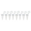 QuickSnap 0.1mL 8-Strip Tubes, with Individually-Attached Flat Caps, Clear