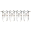 0.2mL 8-Strip Tubes, with Separate 8-Strip clear Dome caps, Natural, CS/1250
